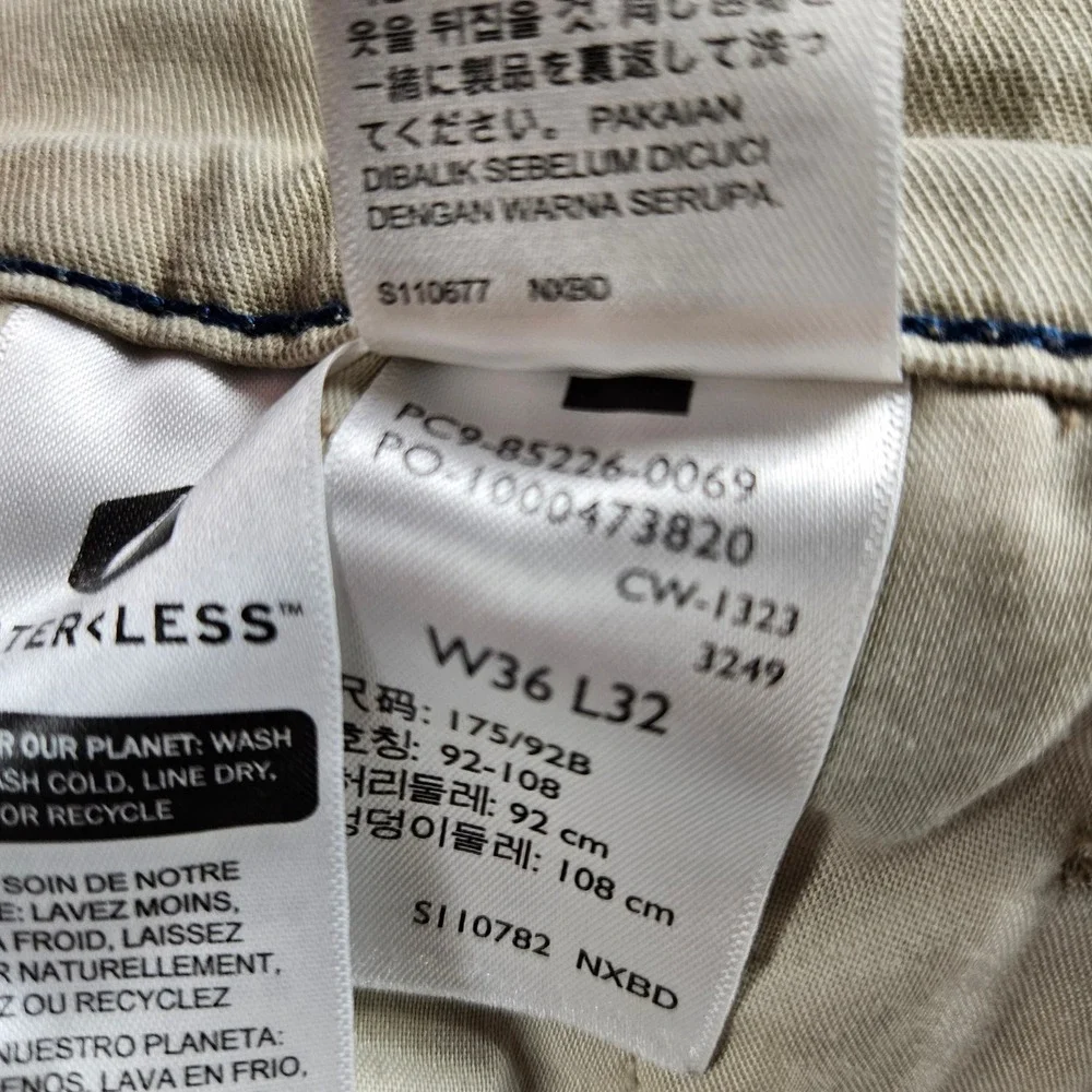 Levis XX Chino Standard‎ Taper Pants Mens 36x32 Khaki Tan 85226-0069